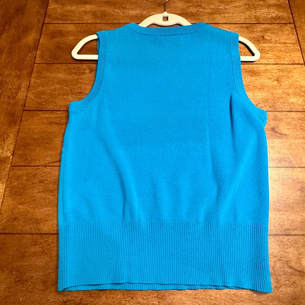 Fresh Twist Blue 3/4 Sleeve Cardigan‎ & Sleeveless Sweater Top Women's Size L - Picture 5 of 16